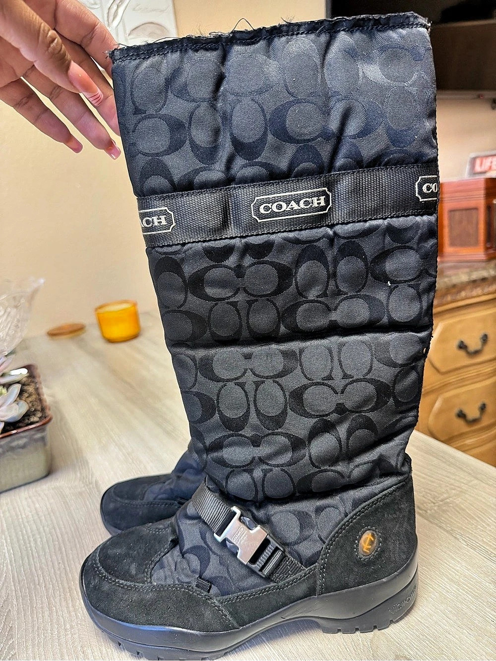 Coach Solaris Winter Boots Black & Blue US 7M